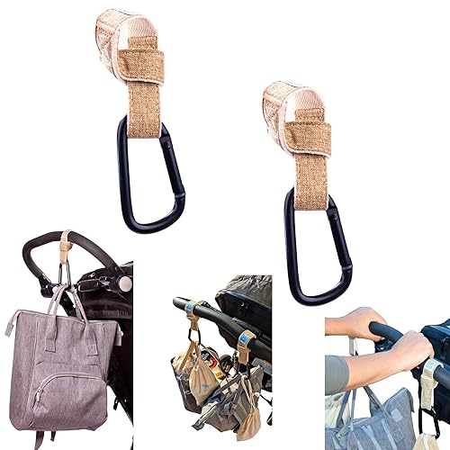 Miniatura 1 de Lil & Mil Clips para colgar bolsas de pañales, compras, viajes y más. Los ganchos para cochecito para bolsas son el accesorio perfecto para