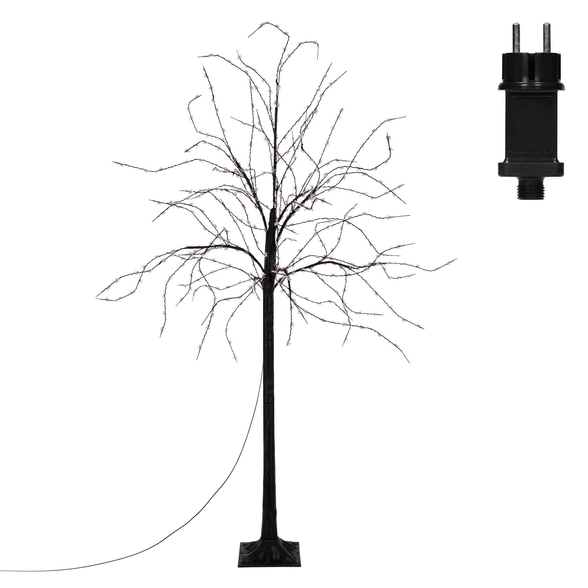 ECD Germany Arbre 150 cm avec 600 LED Blanc Chaud, Arbre de Noël Artificiel, Arbre Lumineux avec Lampes en Forme d'Étoile, Arbre Décoratif pour Noël, Branches Flexibles, pour Intérieur/Extérieur IP44