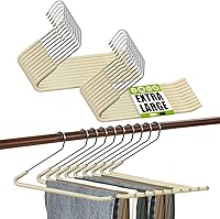 Vista 7 de Spring Fever - Perchas para pantalones de extremo abierto, antideslizantes, acolchadas con esponja, cromo, espuma resistente, ahorro de espacio