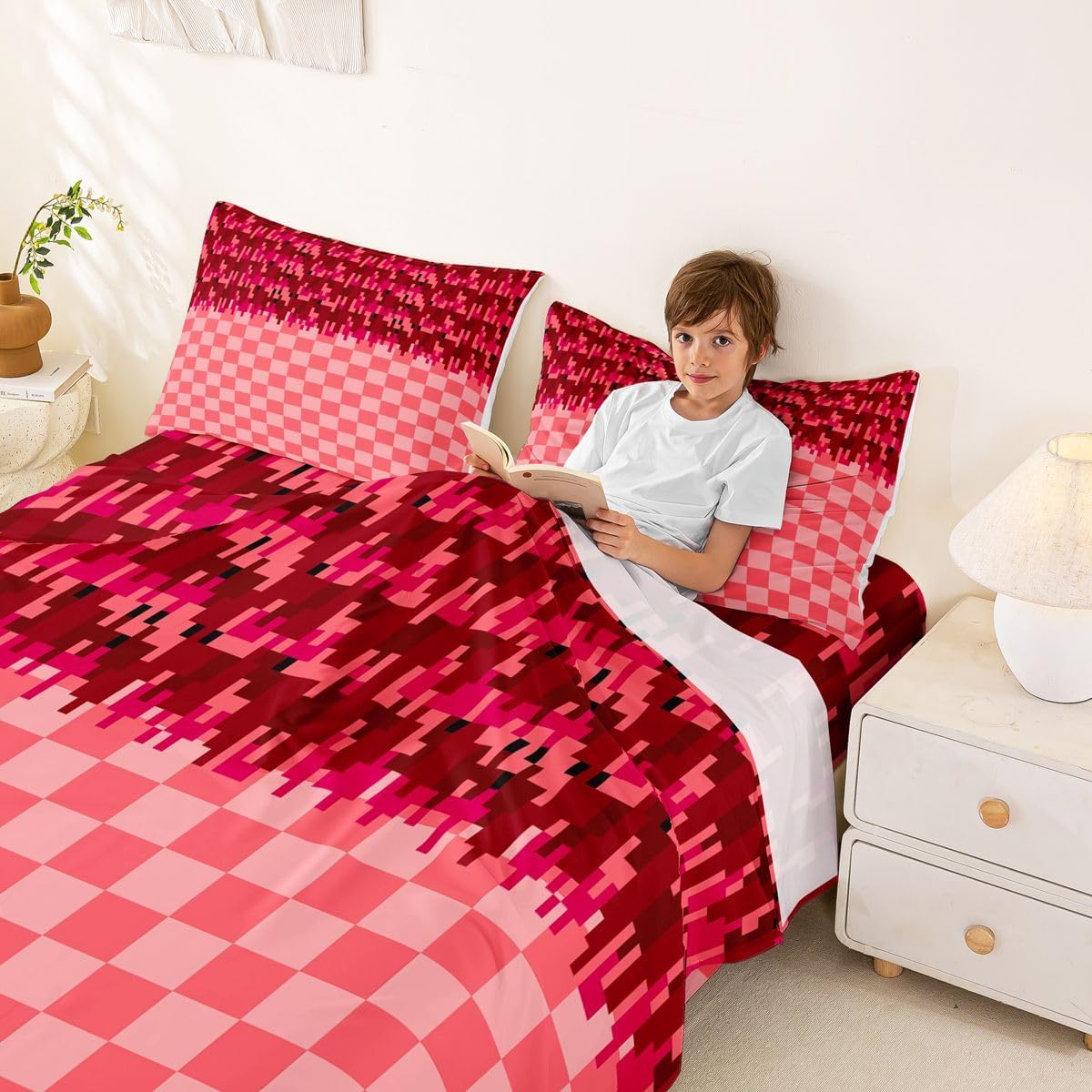Feelyou Kids Boys Girls Gaming Pixel Bed Sheets Set King Size image 3
