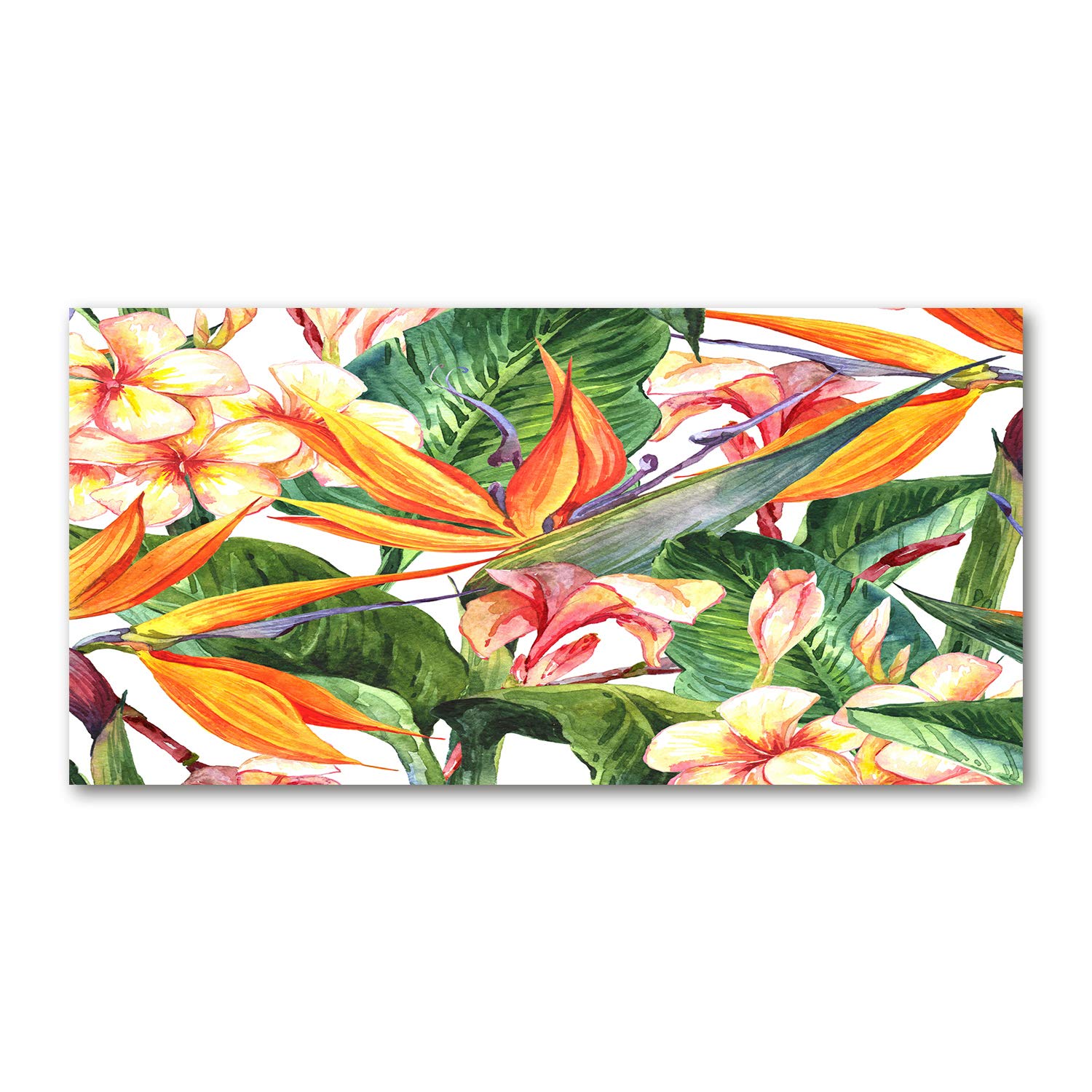 Tableau plexiglas fleurs tropicales grand format pour masquer mur vide