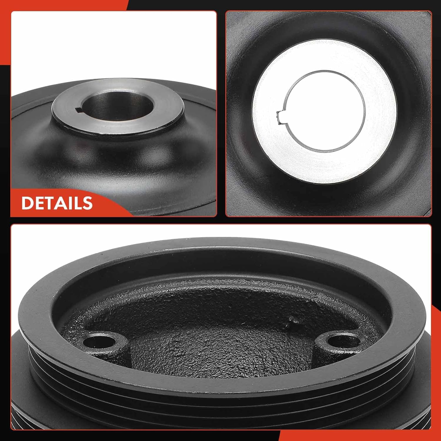 A-Premium Engine Harmonic Balancer Crankshaft Pulley Compatible with Mitsubishi Galant 1996-2004, Aspire 1996-2004, Legnum 1996-2003, 2.5L