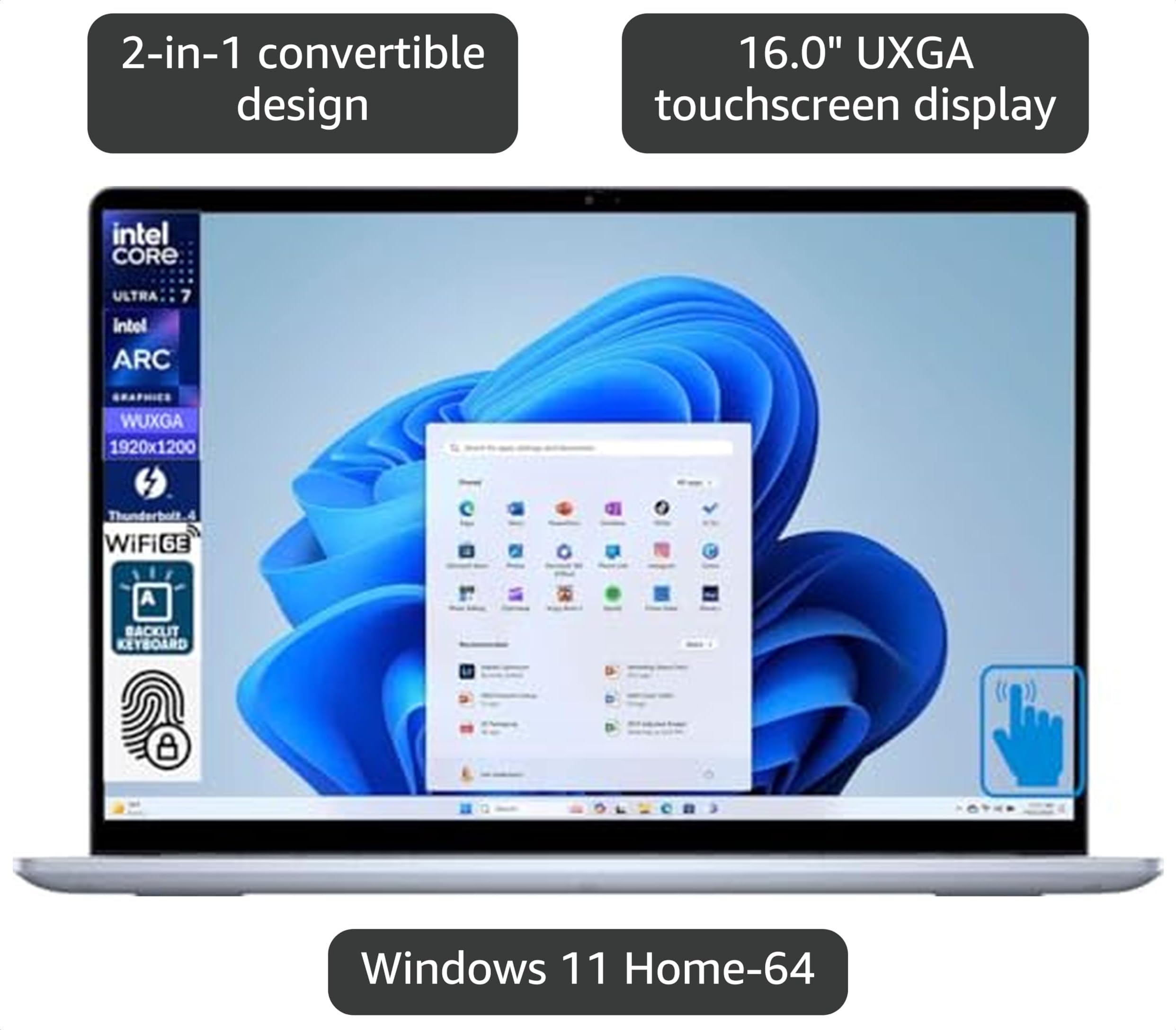 Amazon.com: Dell Inspiron 16 2-in-1 Laptop 16” Touchscreen WVA