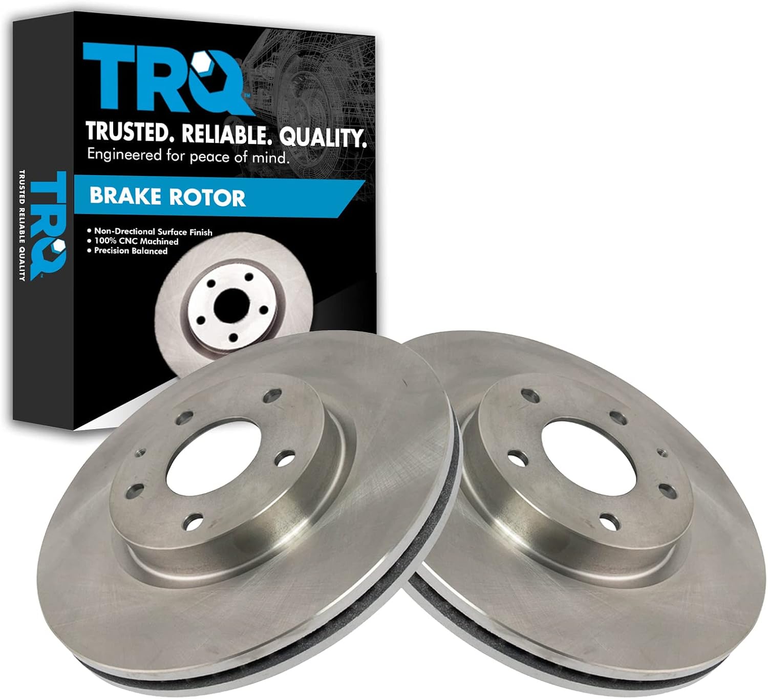 TRQ Front Brake Rotors Set Vented Compatible with 2014-2018 Mazda 6 2013-2015 CX-5