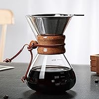 Vista 1 de Cafetera para cafetera, 13.5 fl oz, doble filtro, de madera, para café, adecuado para fiestas de café en casa