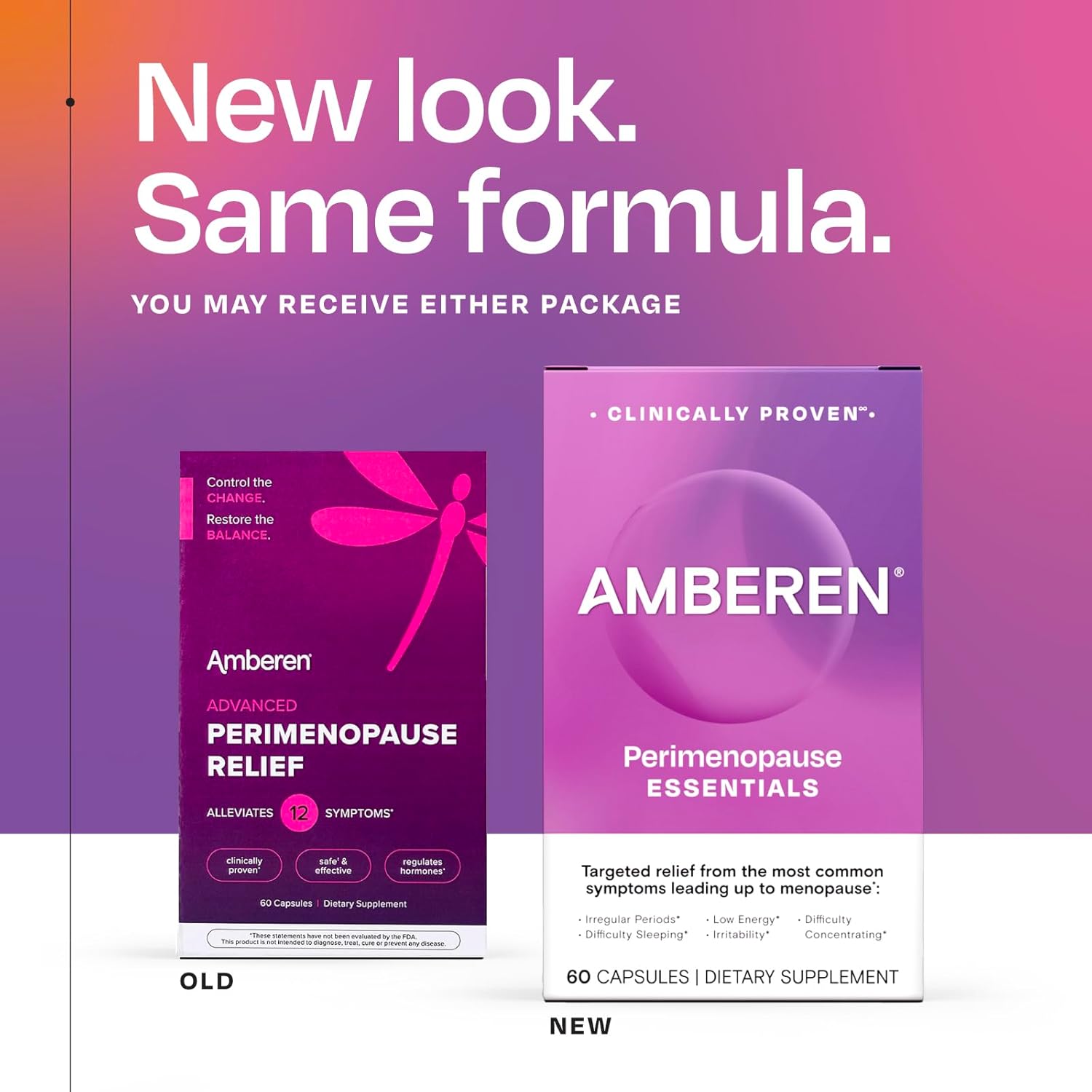 Amberen Perimenopause, Peri-Menopause Multi-Symptom Relief, Vitamin B, Vitamin E & Antioxidants Supplement, Clinically Shown to Help Support Hormone Balance, Hot Flashes & Night Sweats, 60 Count - Image 2