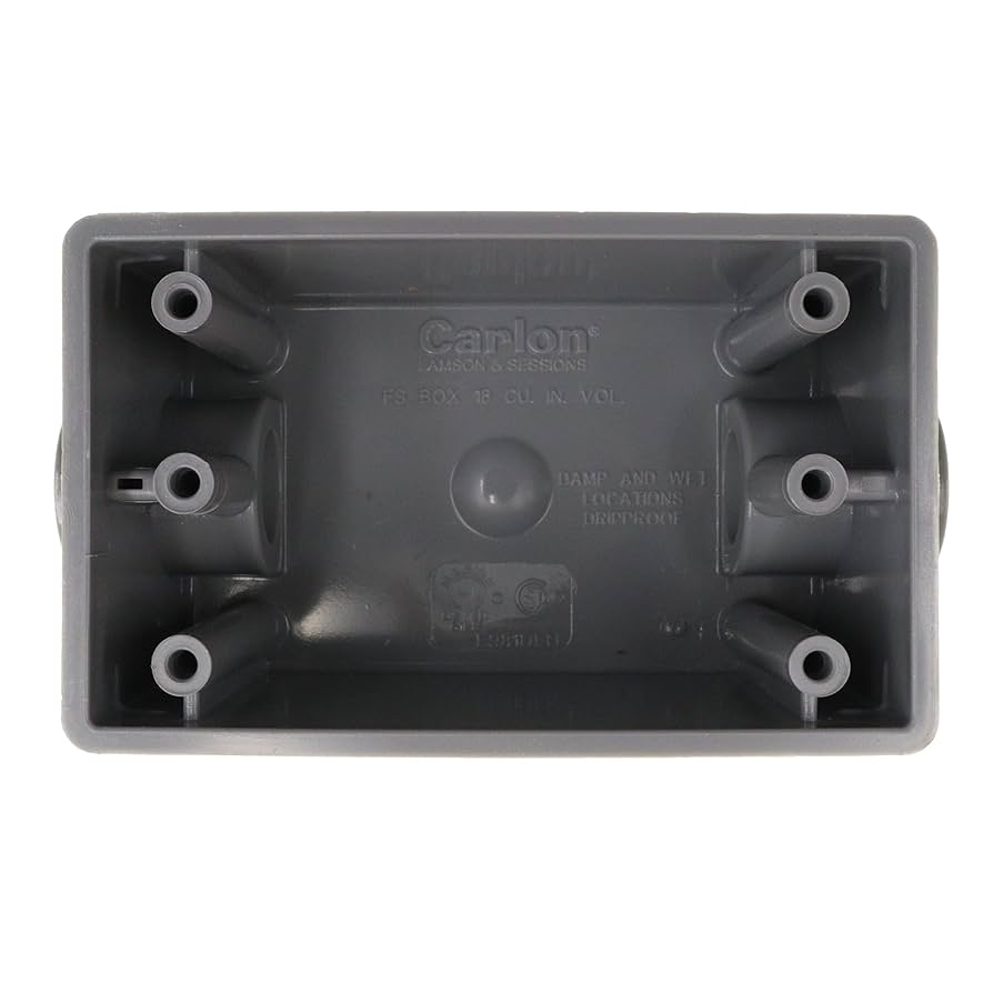 Carlon E981DFN Weatherproof Box, 1-Gang, Type: FSC, (2) 1/2