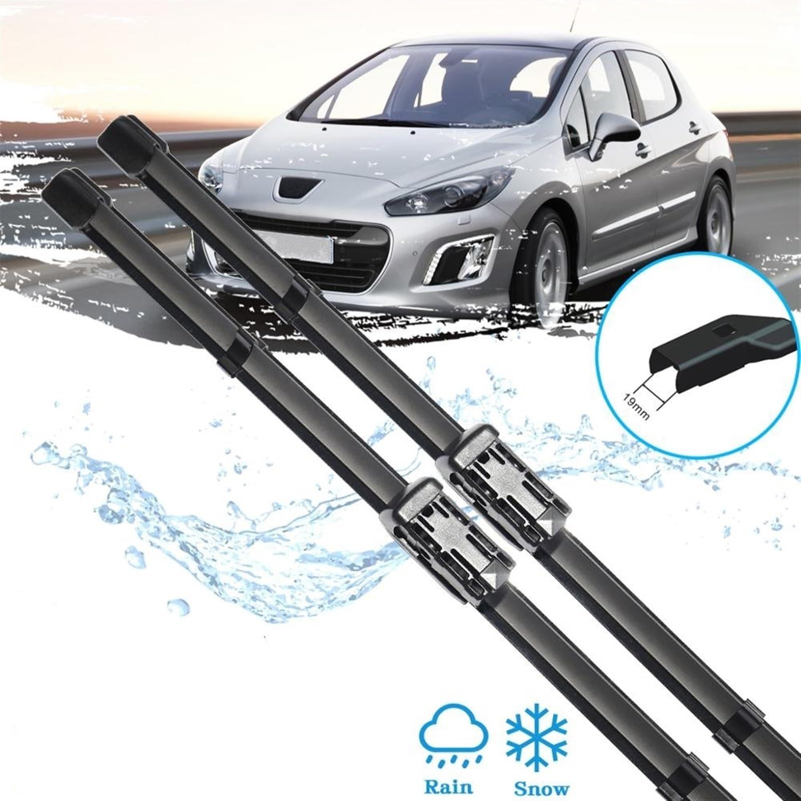 Spazzole tergicristallo per auto Auto Tergicristallo Spazzole Parabrezza Anteriore Accessori per Peugeot 308 308SW 308CC MK1 T7 2007 2008 2009 2010 2011 2012 2013