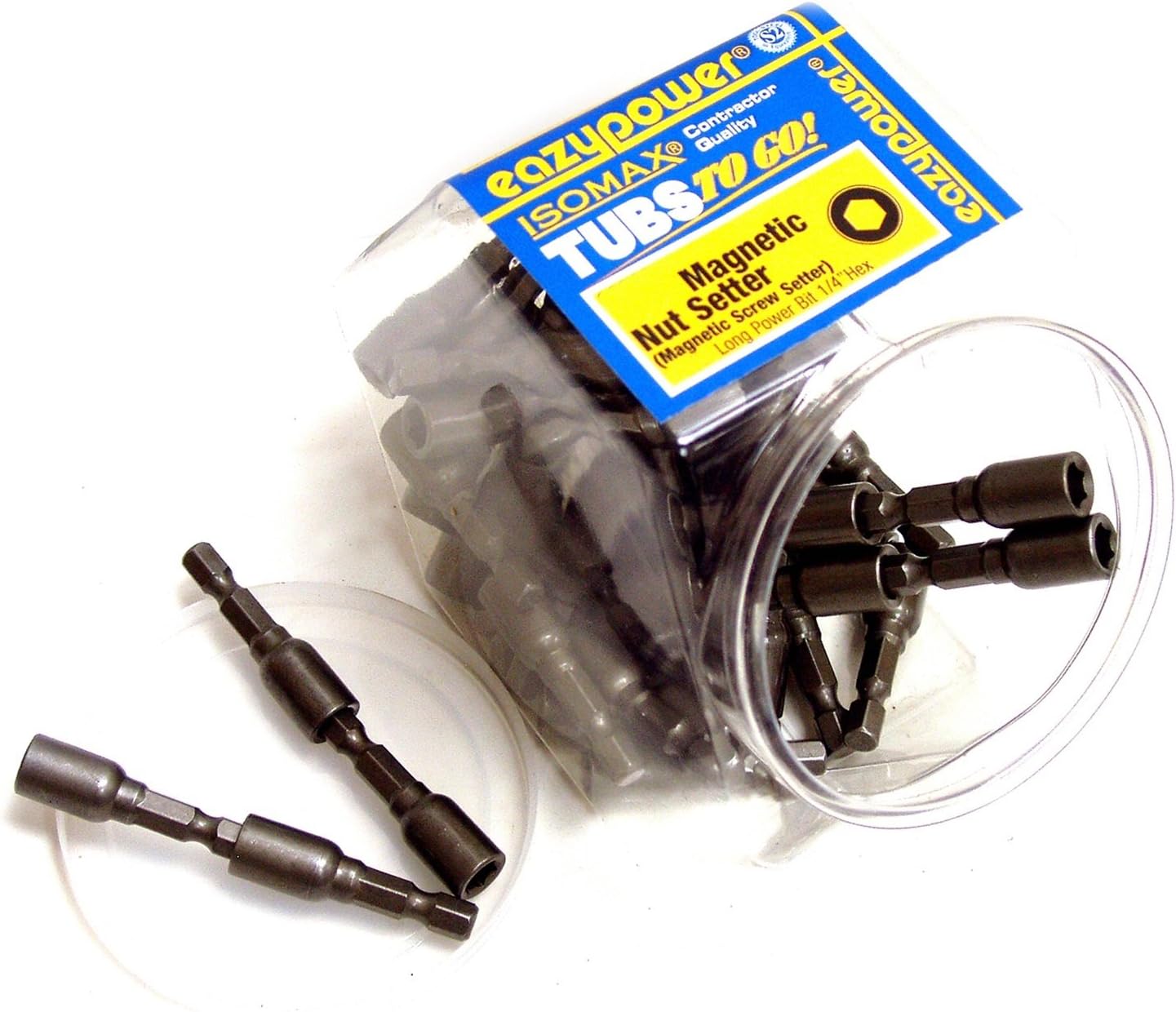 Eazypower 008925 Tub 25 3/16", 1/4" Hex Drive, 1-1/4" Long Magnetic Nut Setters