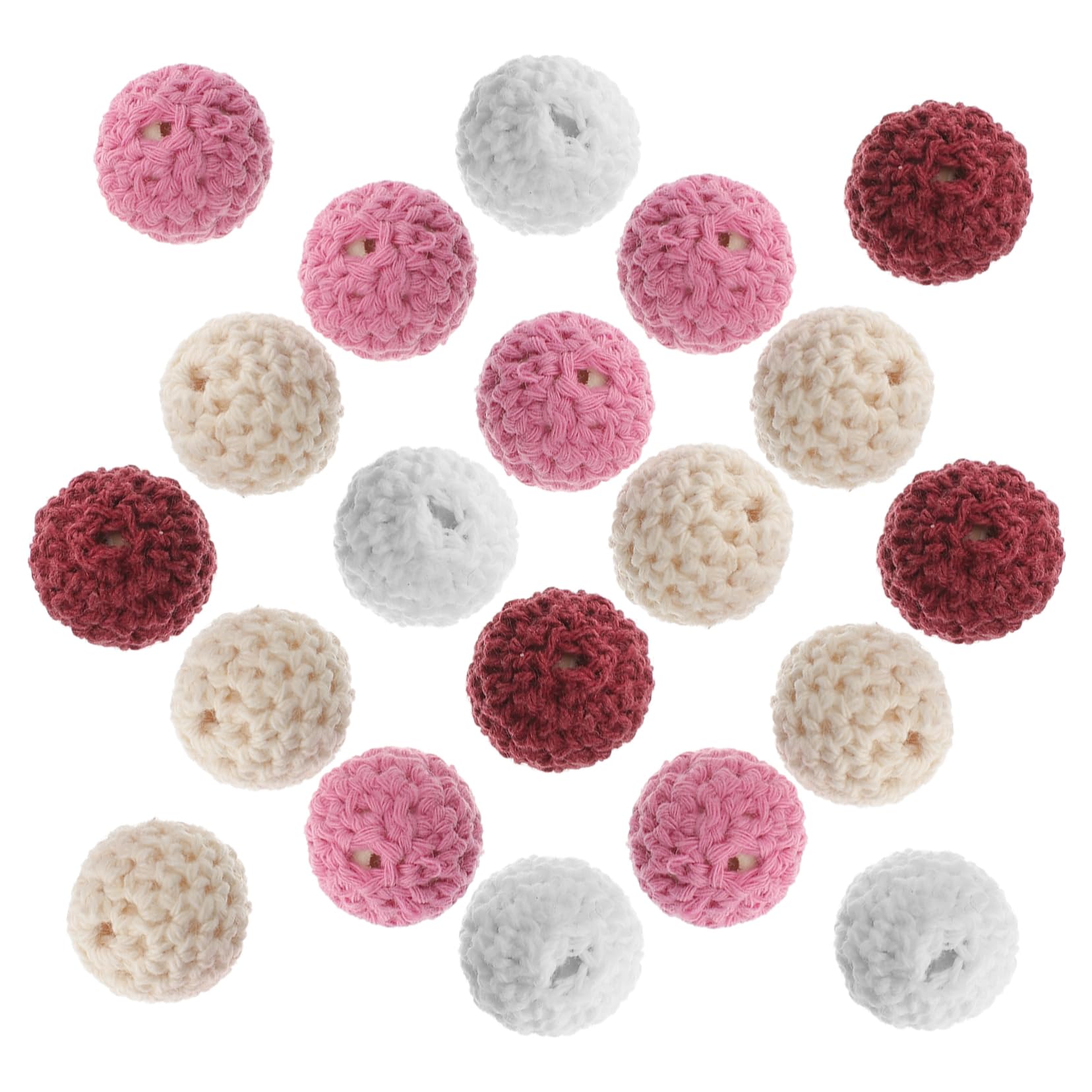 EXCEART 128 Piezas Bolas De Hilo Sueltas Encanto De Cuentas Grano De Artesanía De Ganchillo Cuentas Espaciadoras De Algodón Cuentas Sueltas De Algodón Cuentas Redondas Rosario Madera Ronda