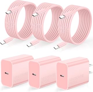 Compatible with iPhone 17 16 Charger Fast Charging,USB C Wall Charger,Type C Fast Charging Block with 3 Pack 6FT USB C Cord Compatible with iPhone 17/16/15/Plus/Pro Max/Pad Pro/Samsumg S23/Android