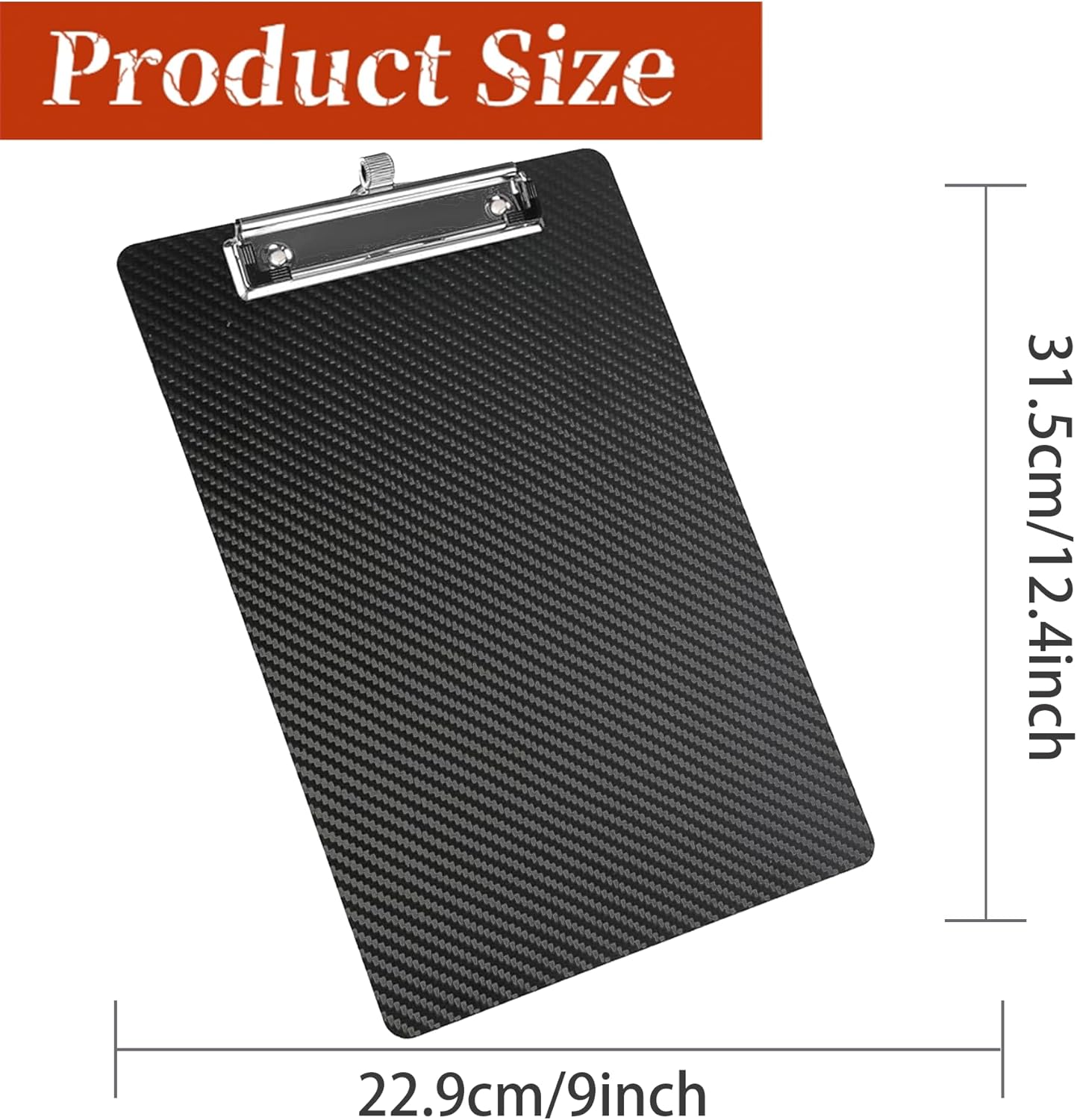 9.4 * 12.6 * 0.06inch Carbon Fiber Clipboard Silver Clip with Pen Holder,Dry Carbon Fiber Clipboard with Black Low Profile Clip,3k Twill Clip Board 8.5×11 A4 Letter Size