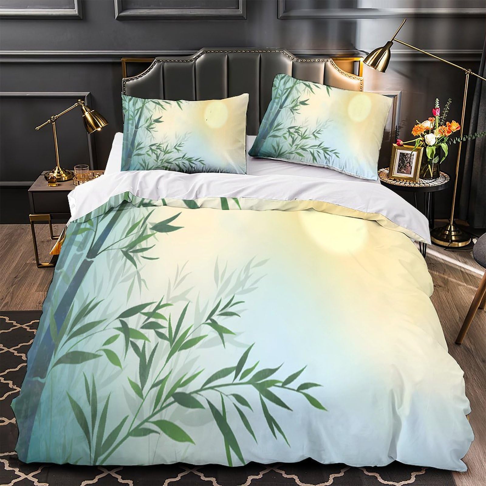 Housse de couette super douce parure de lit microfibre légère 200x200cm