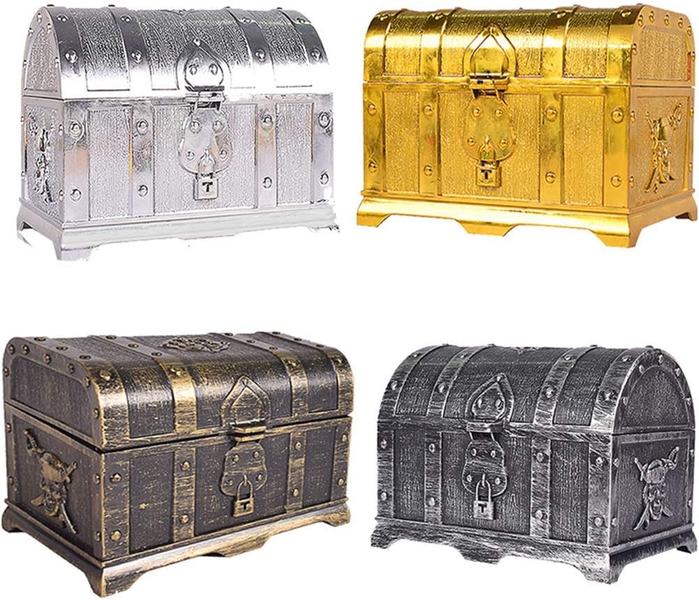 Pirate Scatz Treasure Chest Toy - Plastic Candy Box & Mini Pirate Party Box