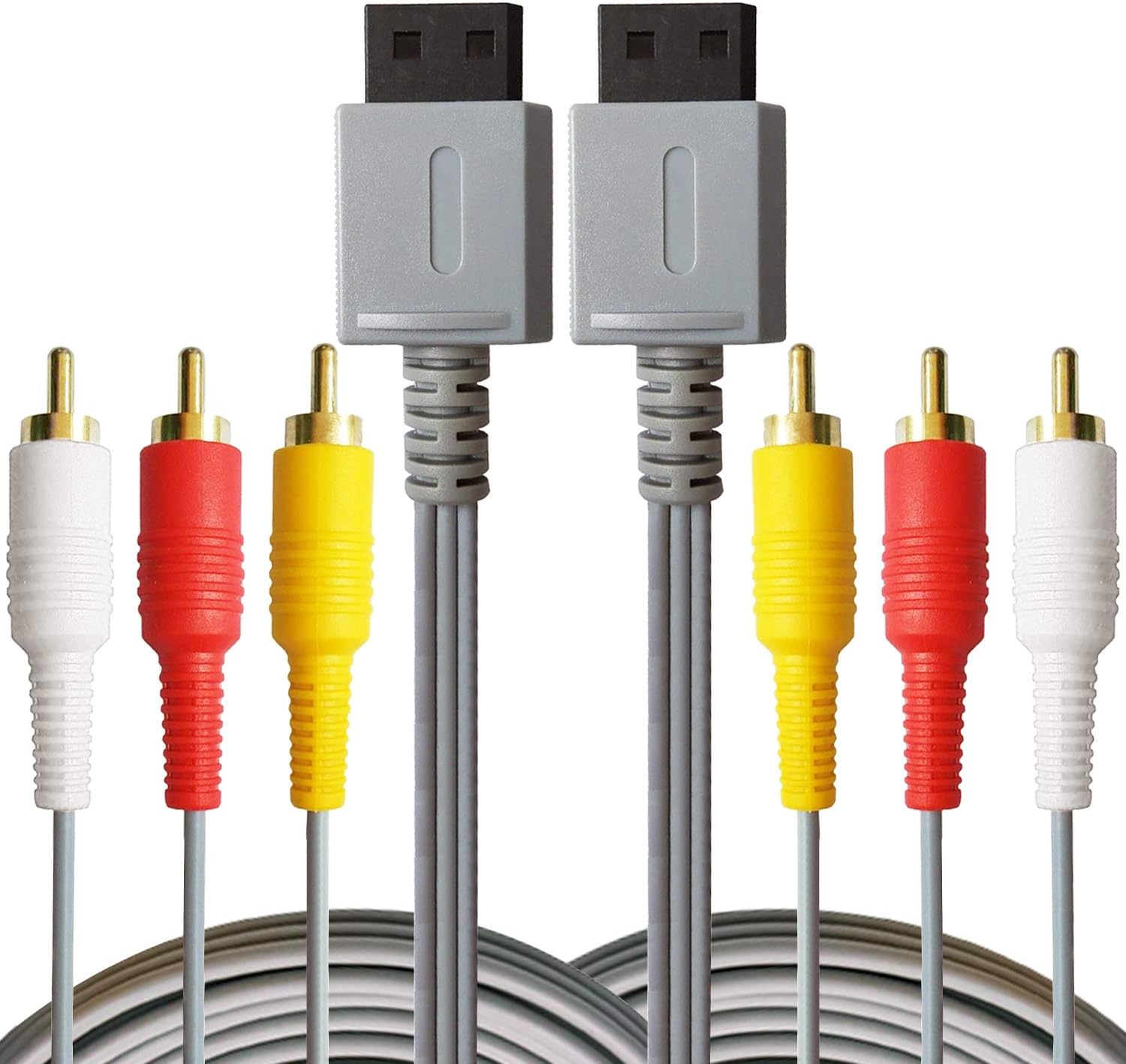 AreMe 2 Packs Composite AV Cable Cord Compatible with Wii and Wii U