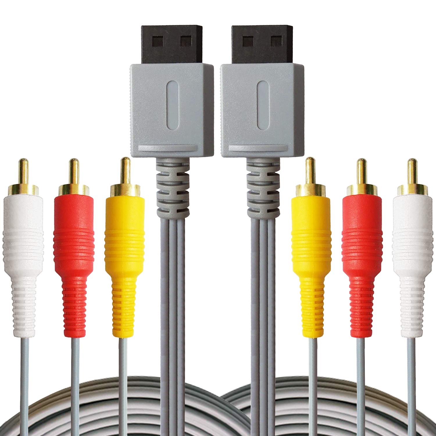 AreMe 2 Packs Composite AV Cable Cord Compatible with Nintendo Wii and