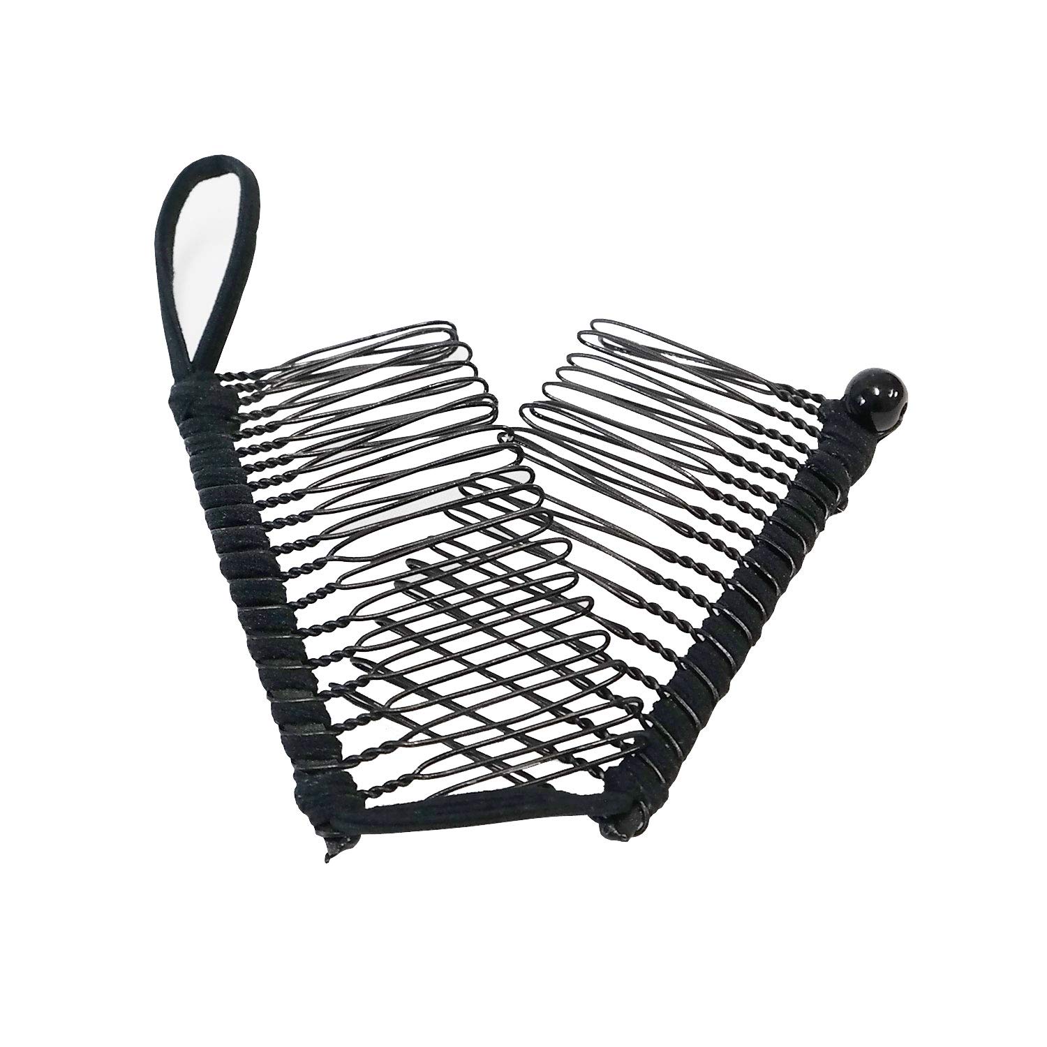 GETAGOTA Banana Clips Comb Hair for Thick Hair for Women Adjustable Stretch Ponytail Holder Accessory Double Combs Thick Curly Heavy Hair Grip Styling Maker Tool Clip Clincher for Girls and Womens(20teeth) (black)