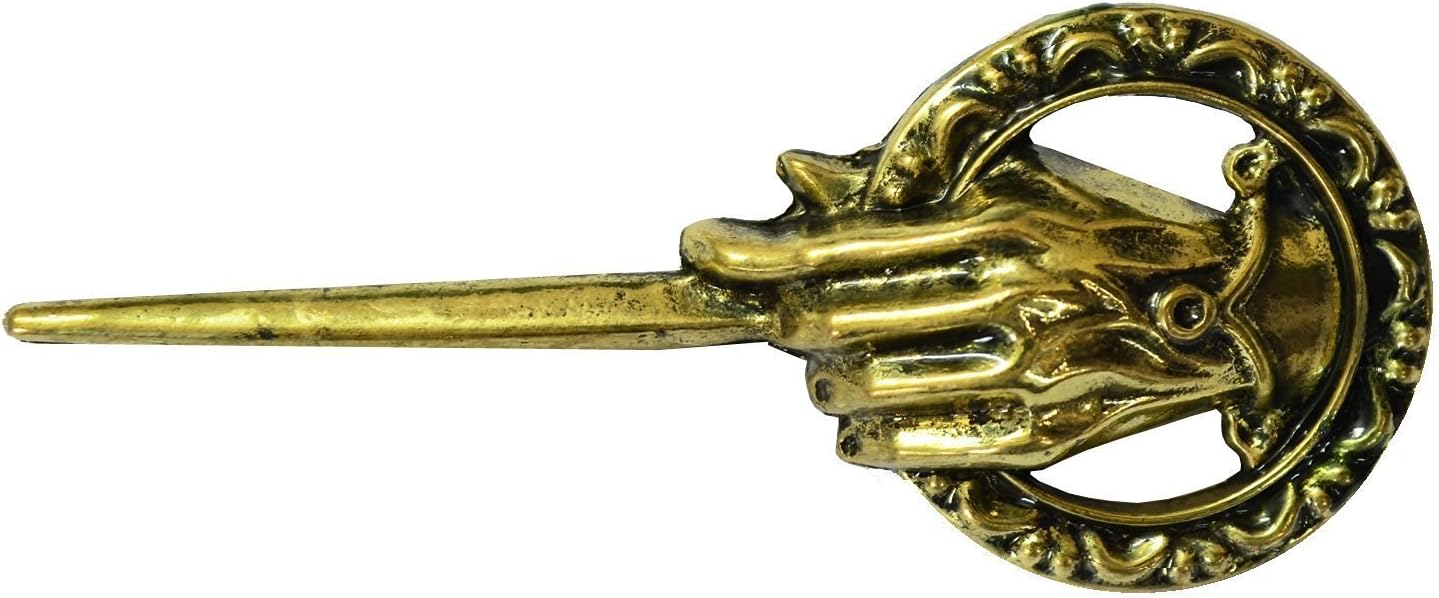 Men's Game of Thrones Antique Golden Hand of The King Pin 7Cm Brooch