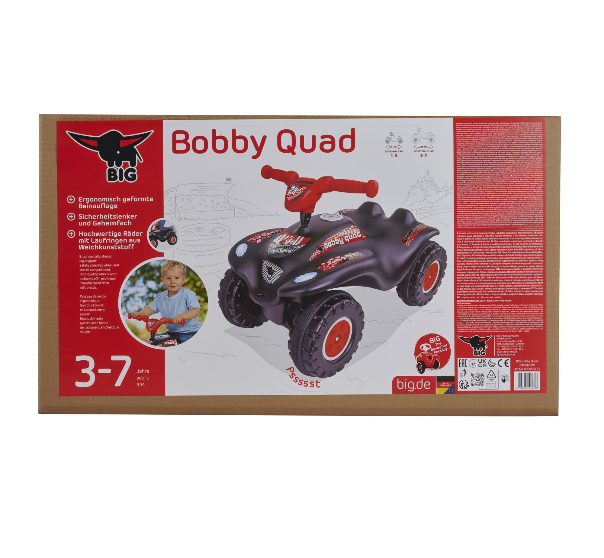 BIG Spielwarenfabrik 56413 Big Bobby Quad Racing Rosso
