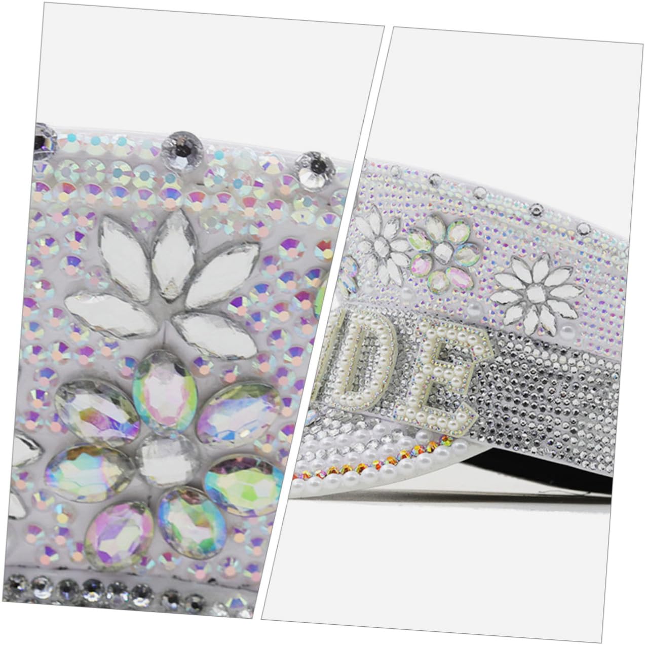 Artibetter Sombrero Accesorio Adecuado Gemas de Imitación de Blanco Ajustable y Cómodo para Novia para Despedidas de Soltera y Fiestas de Boda