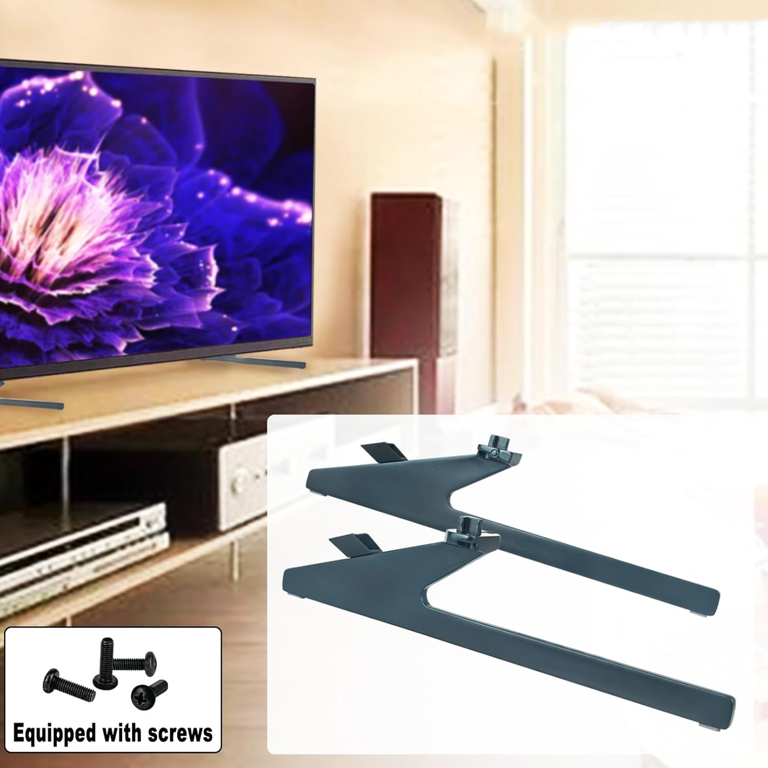 Replacement Base Stand for Hisense Smart TV 75U7H, Non-Slip TV Legs for Hisense 75" 4K Quantum Dot QLED Smart TV 75U7H, Table Top TV Stand for Hisense TV 75U7H