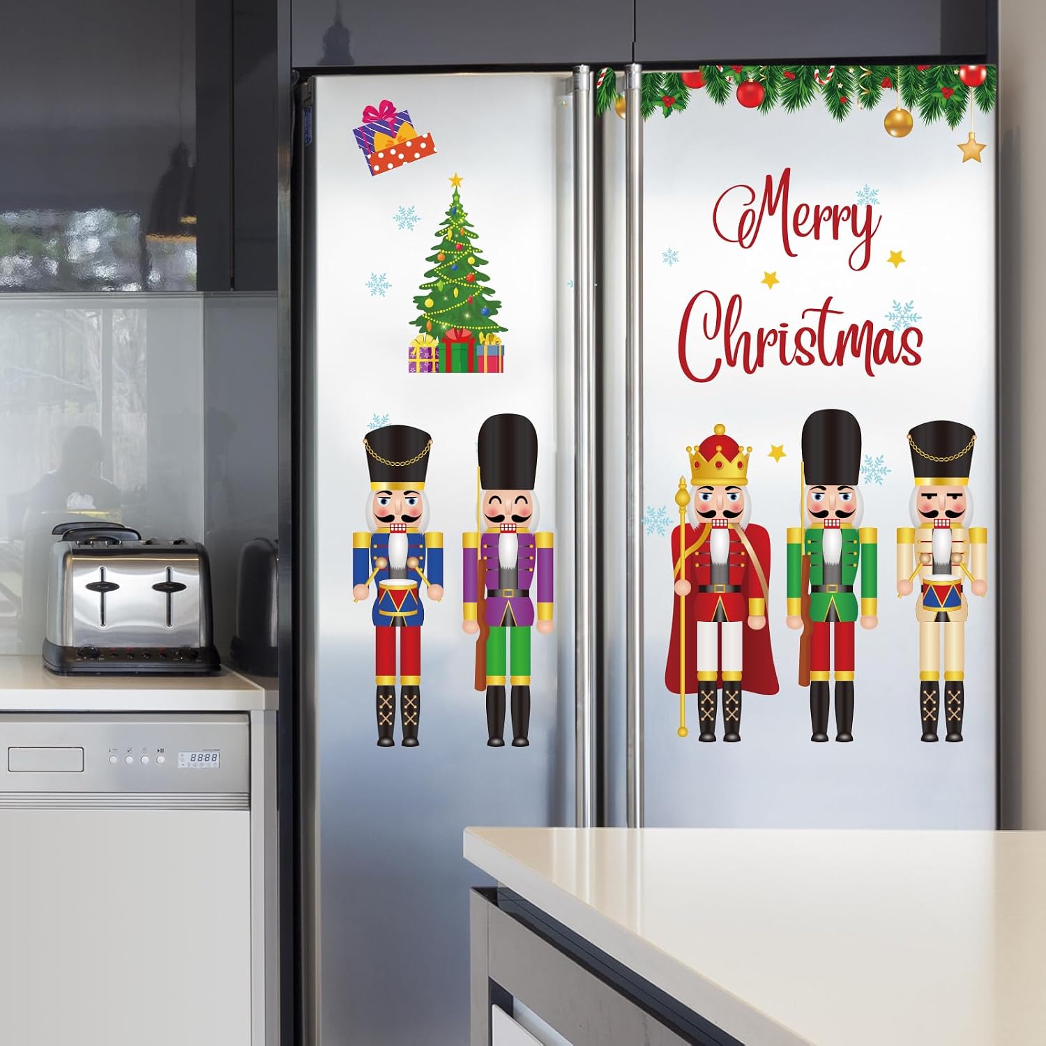 Christmas Window Clings Nutcracker Window Stickers Xmas Nutcracker Window Clings Decor Christmas Party Decorations Indoor Nutcracker Static Window Decoration Removable Christmas Party Supplies