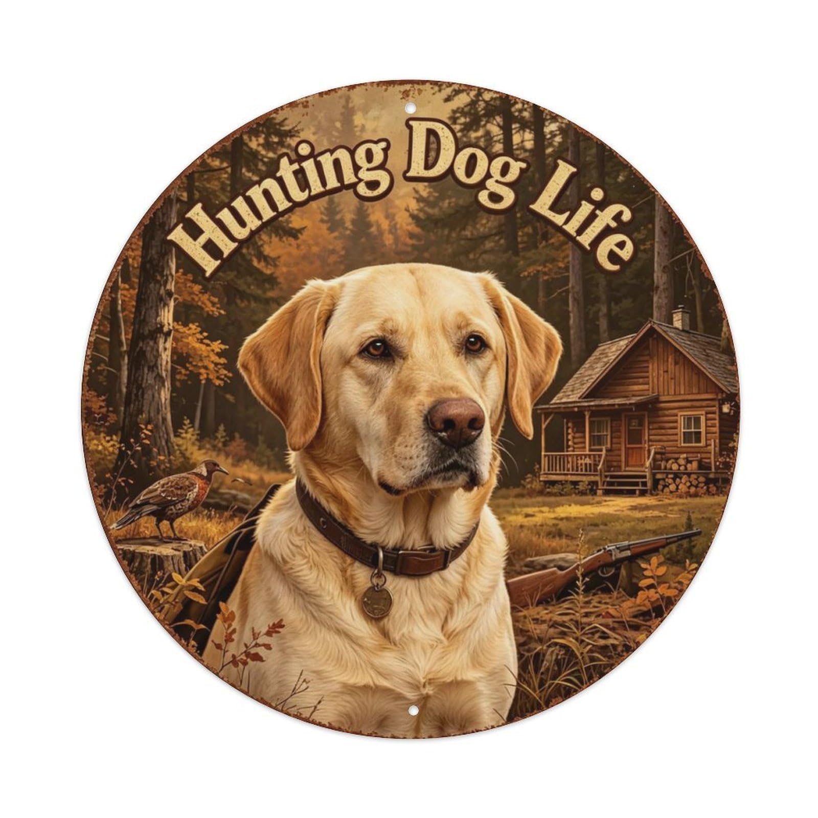 Hunting Dog Life Metal Tin Sign Plaque