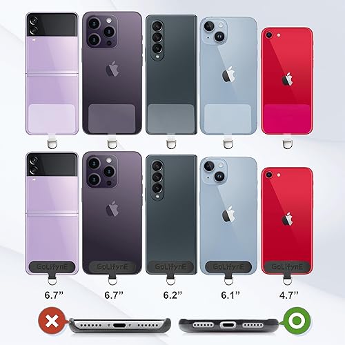 Miniatura 4 de Golifyne Cordón universal para teléfono, correa cruzada antirrobo para iPhone 15 Pro Max y la mayoría de teléfonos inteligentes, soporte ajustable