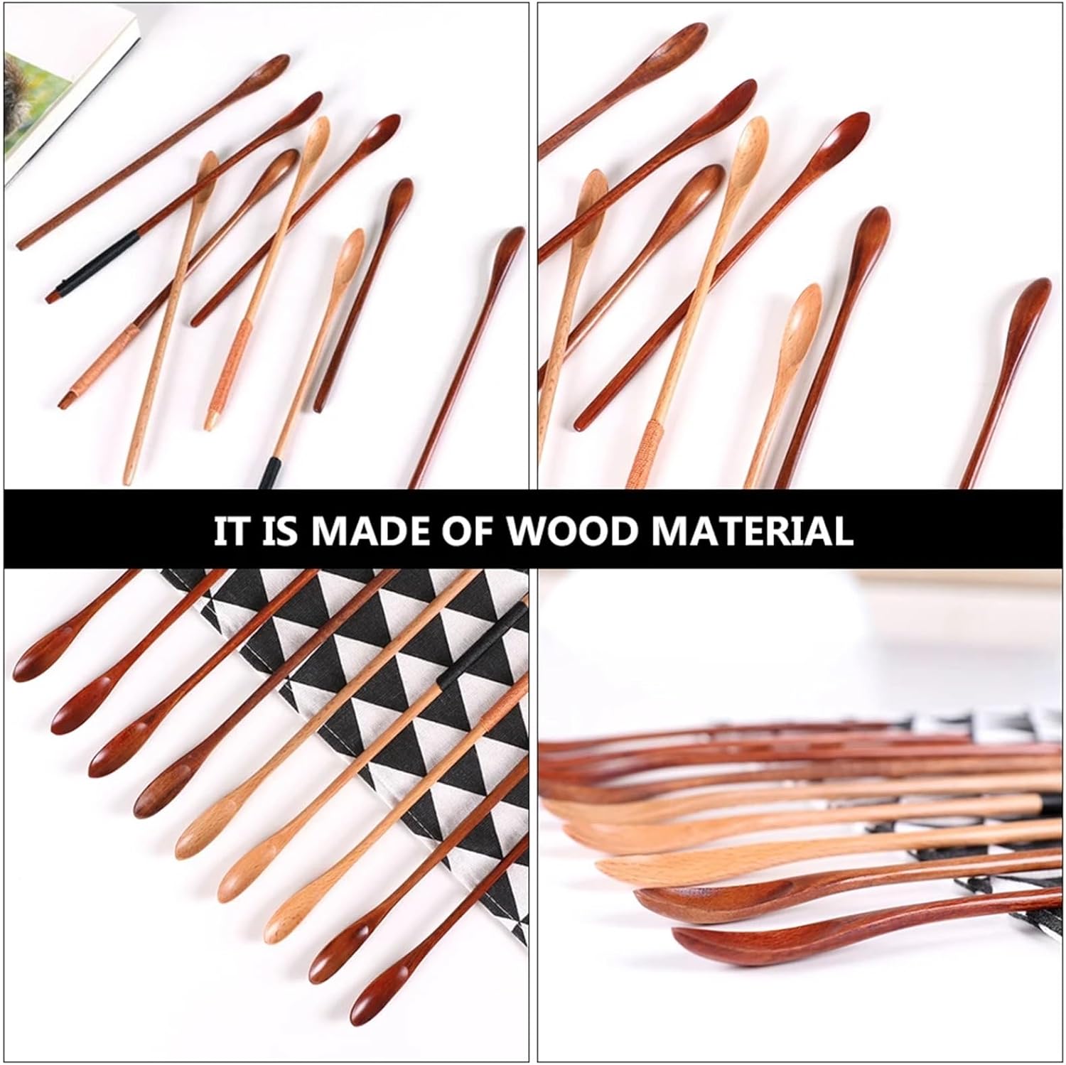 Wooden Coffee Stirrers 25Pcs Coffee Honey Spoon Long Handle Wooden Stirring Spoons Smooth Surface Syrup Stirrer For Coffee Bar