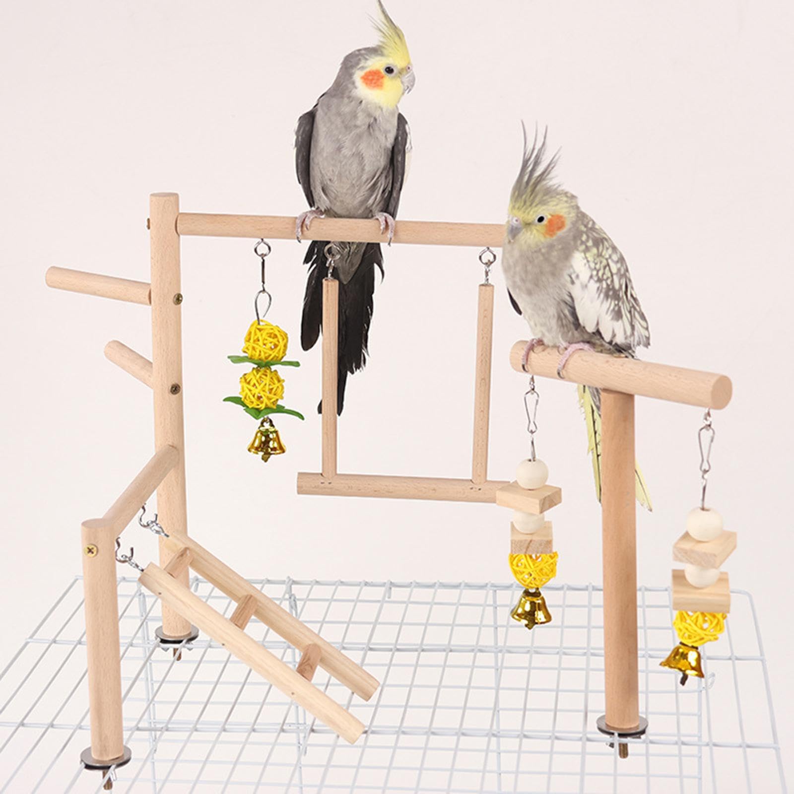Aire de Jeux pour Perroquets, Jouets à Mâcher, Centre D'activités et d'exercice, Perchoir et Structure de Jeux pour Perruches Ondulées et Peti
