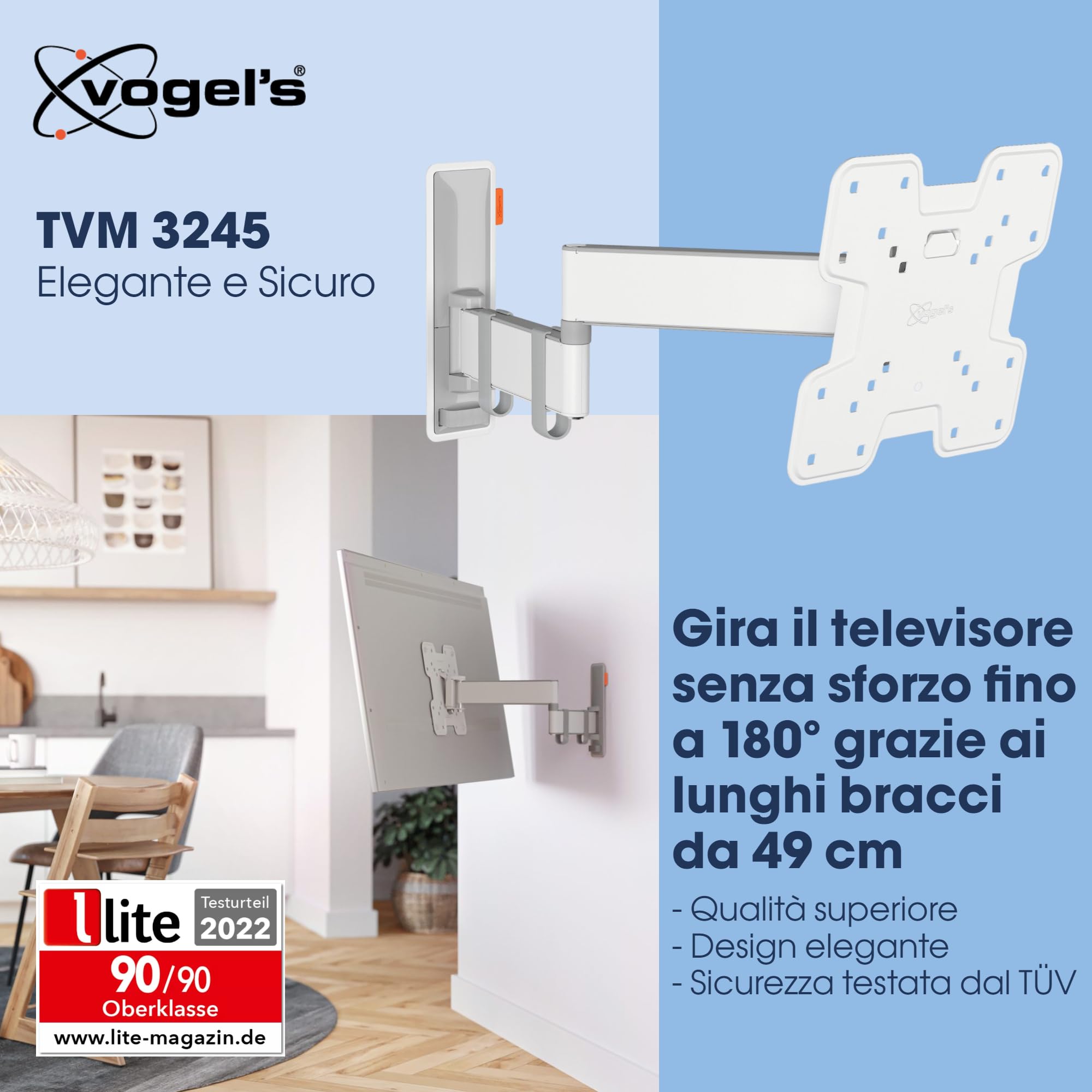 Supporto TV girevole 19-43 pollici - Vogel’s TVM 3245 Max 15 kg - Dettaglio