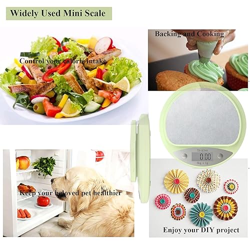 Miniatura 7 de Báscula de cocina bonita, báscula digital de alimentos con pantalla LCD, capacidad de 11 libras (11.0 lbs), medición precisa de peso de 0.03 oz (1