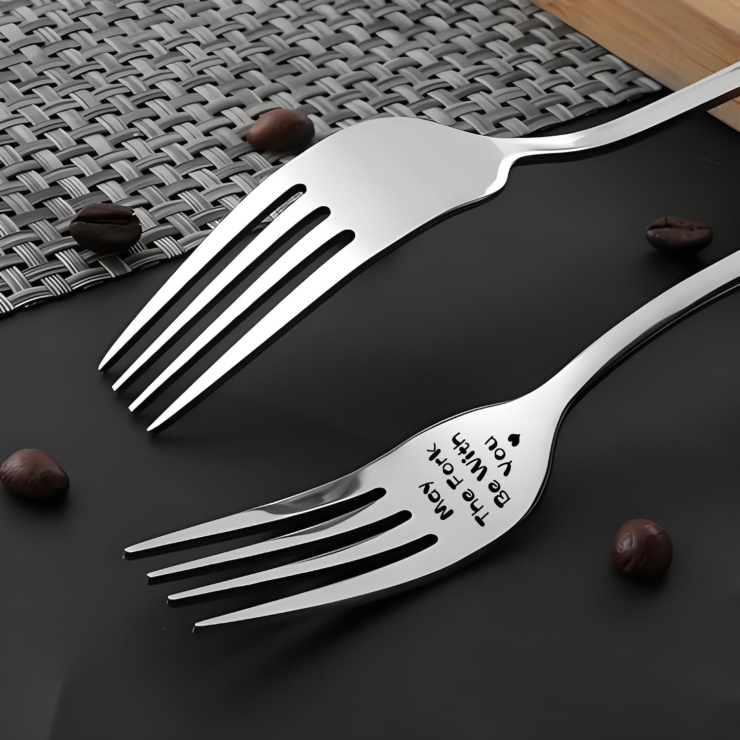 May The Fork Be with You, Engraved Stainless Steel Fork, Funny Dinner Dessert Fork Gifts for Boyfriend Girlfriend Husband Mom Dad,Birthday Valentines Christmas Gift