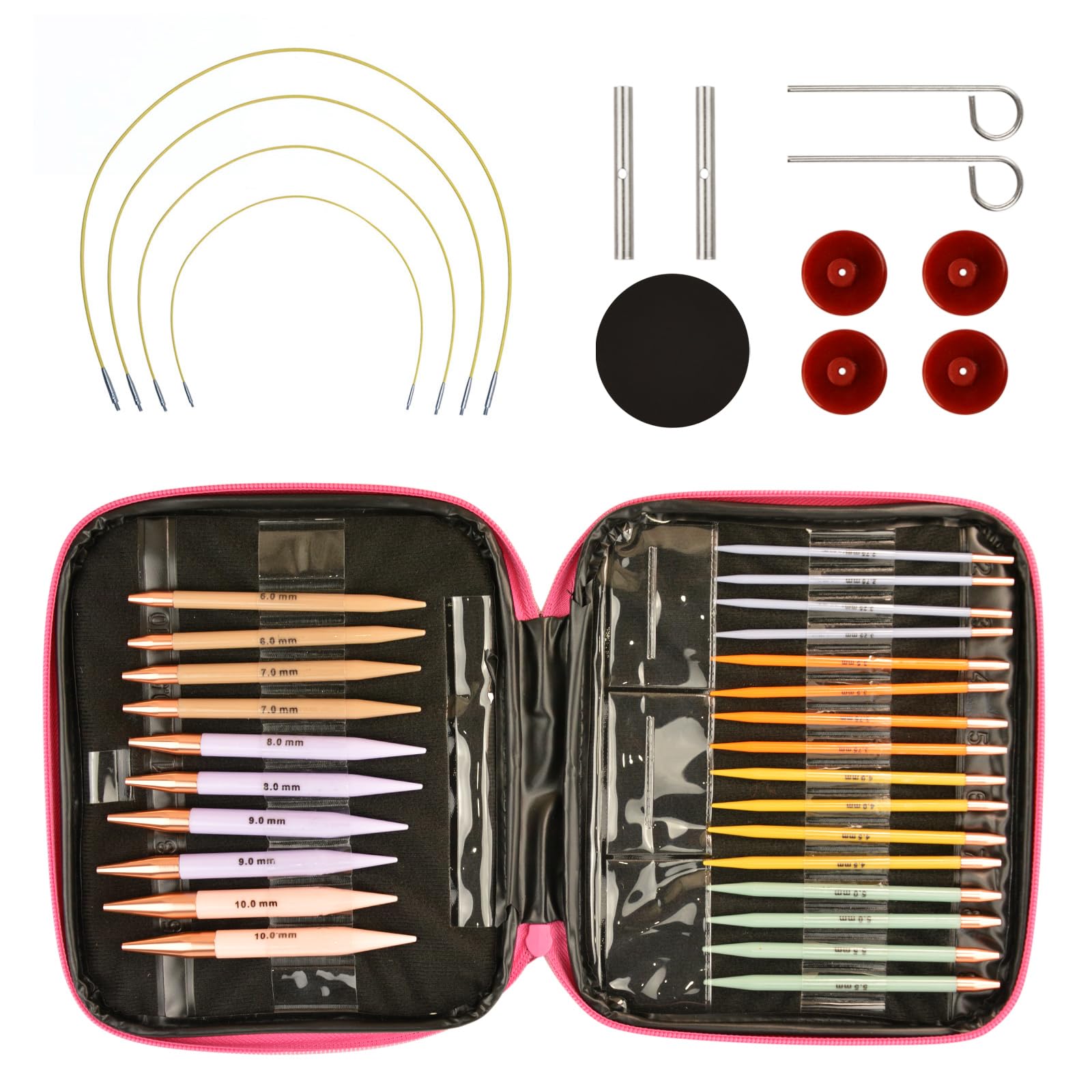 13 Pairs Interchangeable Circular Knitting Needles Set, Circular Knitting Needles Set with Ergonomic Handles, 2.75mm-10mm Knitting Needle with Case for Brginner & Experienced Knitting Lovers