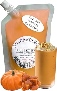 Large Squeeze Soy Wax Melt - 50 SCENTS! - Highly Fragrant & Hand-Crafted - Easy Mix & Match - American Made - Perfect for Wax Warmers (3oz, Caramel Pumpkin Milkshake)