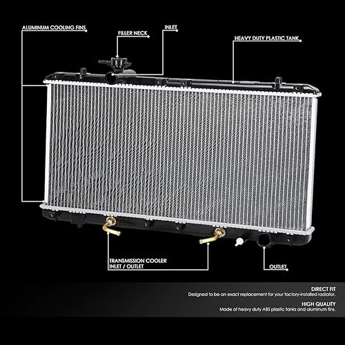 Miniatura 24 de DNA Motoring OEM-RA-13283 - Radiador de núcleo de aluminio estilo fábrica de 23-9/16 pulgadas, compatible con Suzuki Esteem AT/MT 99-02