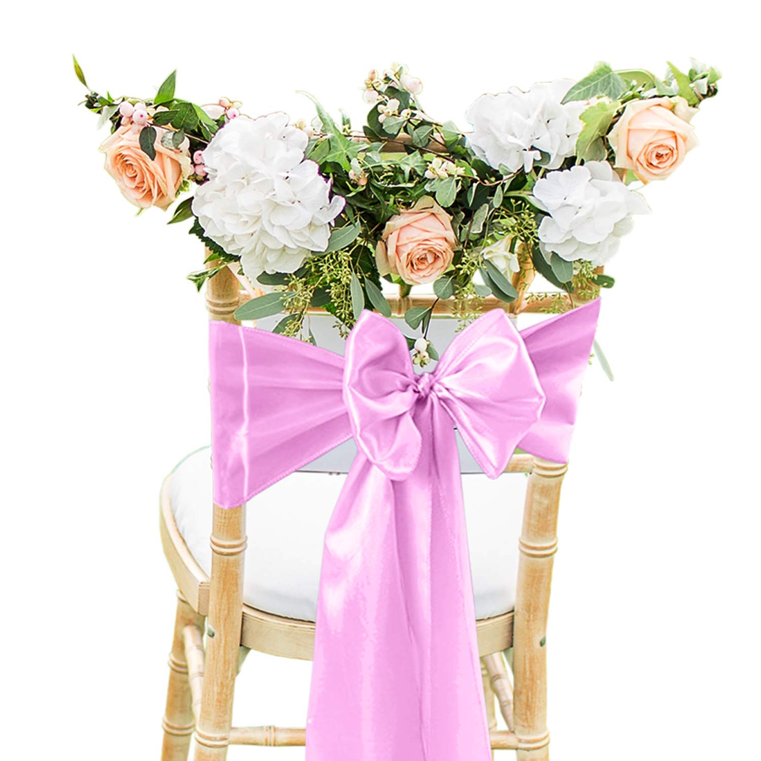Trimming Shop 10 bandas de satén para sillas, lazos decorativos para sillas de fiesta, lazos más anchos y completos, lazos para sillas para bodas, fiestas de cumpleaños, Navidad, eventos, decoración,