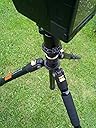 Tripod mounts DSLRs on ball head steadily while traveling