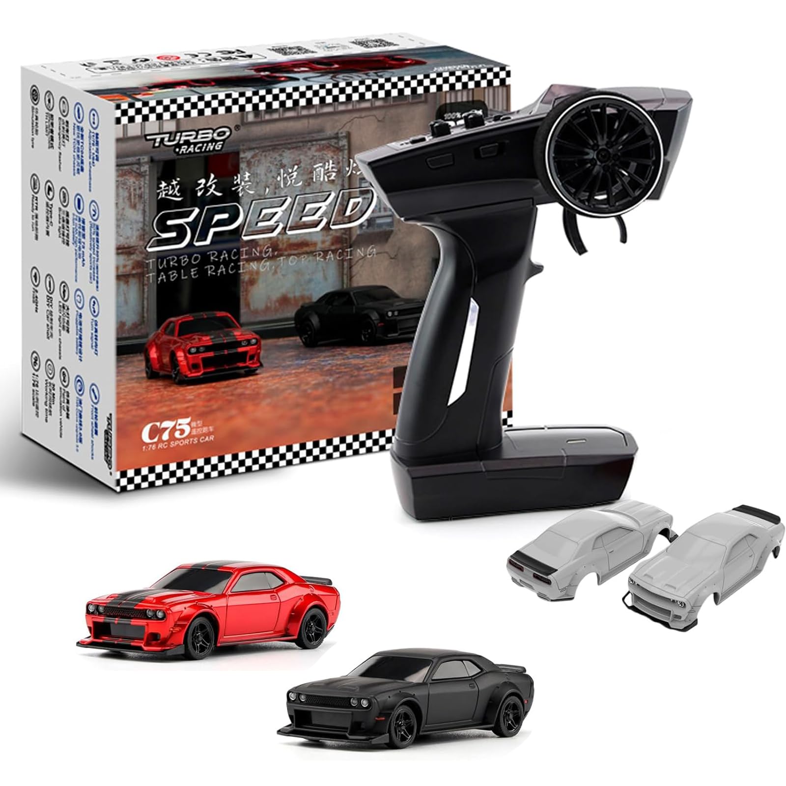 Amazon.com: Xiangtat Turbo Racing 1:76 Scale Drift RC Car with