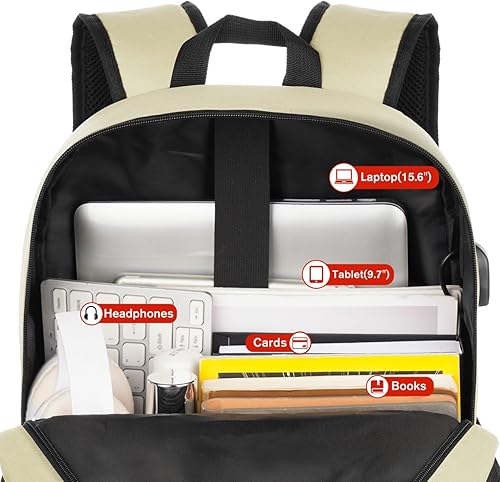 Miniatura 10 de YAMTION Mochila para laptop, mochila con puerto USB para trabajo universitario