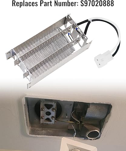 Miniatura 2 de S97020888 Elemento calefactor compatible con NuTone Broan - Luz del ventilador del calentador de 120 V 1500 W piezas de repuesto para secador de baño