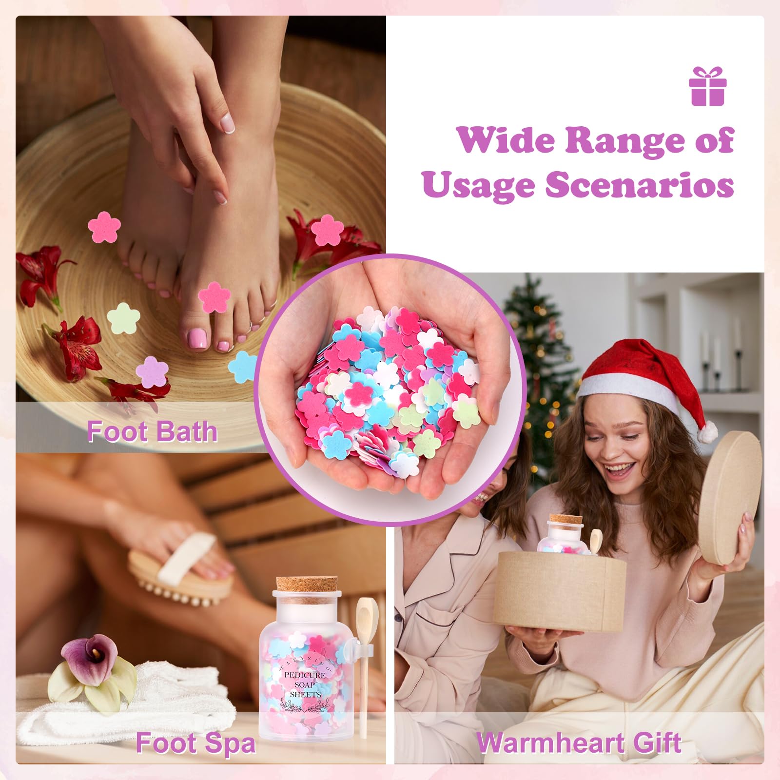 Special Powder Soap 8個セット 100g Foot Soak Flower Paper Soap Sheet 17.6oz Plastic Bath Salts