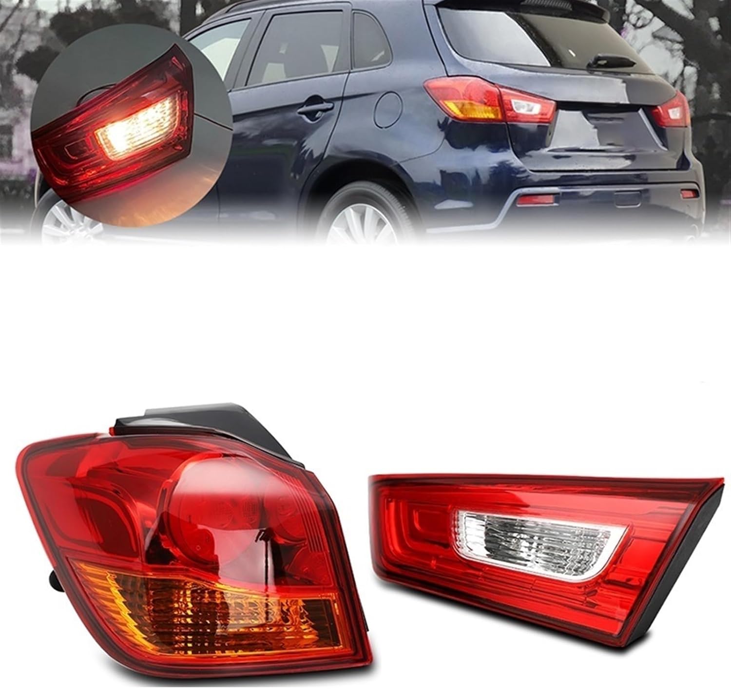 車のテールライト と互換性のある三菱と互換性のあるアウトランダースポーツASX RVR 2011-2019用テールライト、ブレーキス