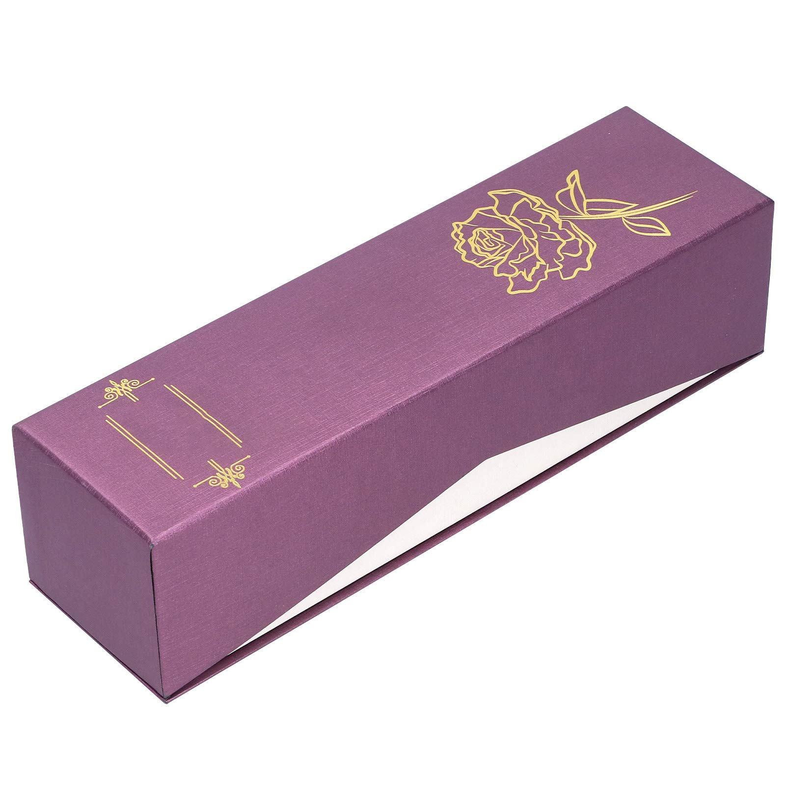 LiebeWH Fiore di Rosa Verde per Sempre Rosa Immersa Placcata in Oro 24k con Decorazioni Artigianali a Foglia e Base