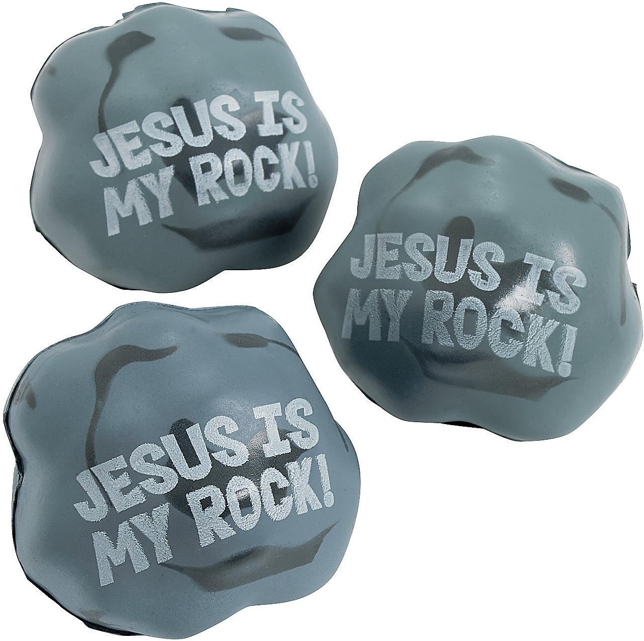 Jesus is My Rock Stress Balls (Set of 12) Christian Religious Toys