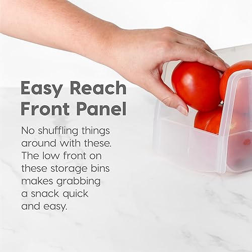 Miniatura 4 de IRIS USA Inc. - Cesta organizadora grande de plástico apilable de 13 x 6 x 5 pulgadas, para refrigerador, congelador, cocina, despensa, gabinete,