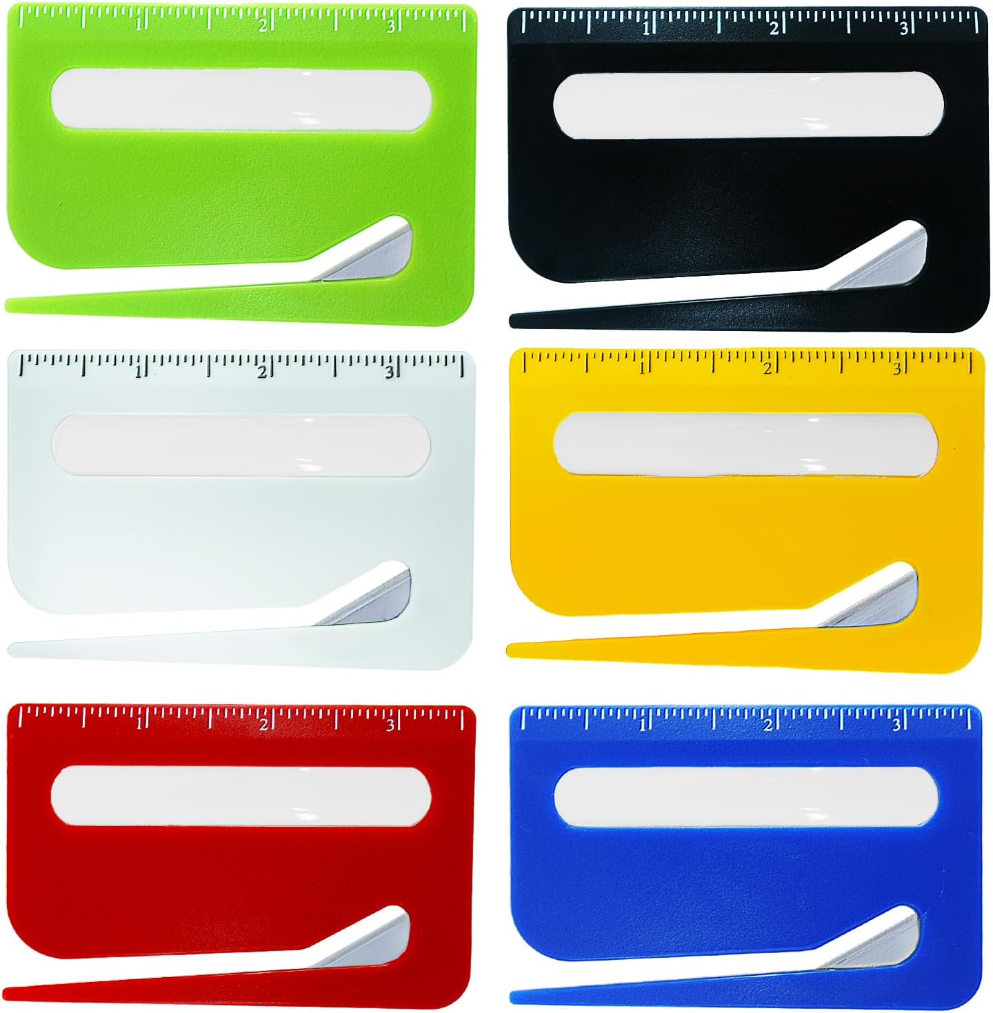 6Pcs Letter Opener,Letter Opener Envelope Slitter with Concealed Blade, Scale and Magnifying Glass,Suitable for Office Workers and Students to Open Envelopes.