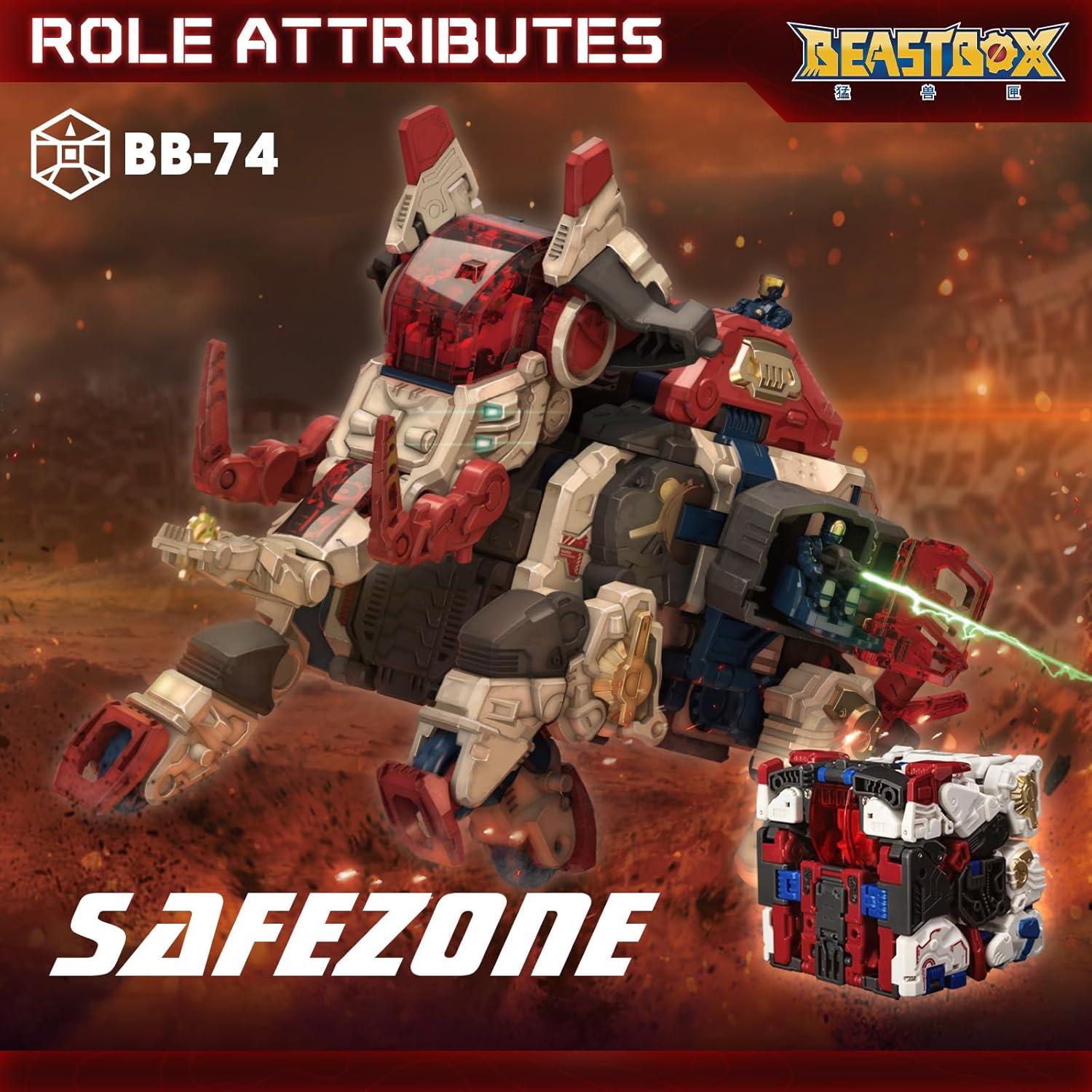 BEASTBOX BB-74 SAFEZONE Deformation Toys Action Figure, Converting Toys in Mecha and Cube, Perfect Birthday Party Gift for Teens and Adults - Image 9