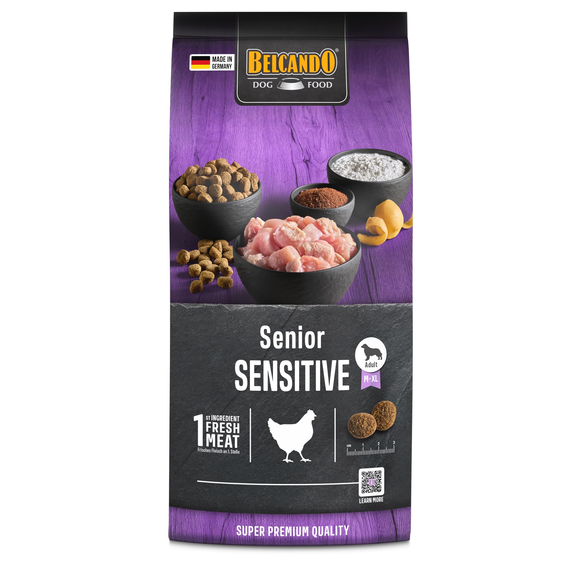 Belcando Senior Sensitive Hundefutter | Trockenfutter für ältere & empfindliche Hunde | Alleinfuttermittel für ältere Hunde Aller Rassen (1 kg neu)