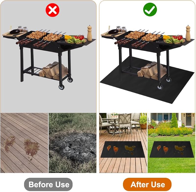 Zorvixal Tűzálló Szőnyeg 120x100cm Hőálló Grillalátét Szilikon Védőmat